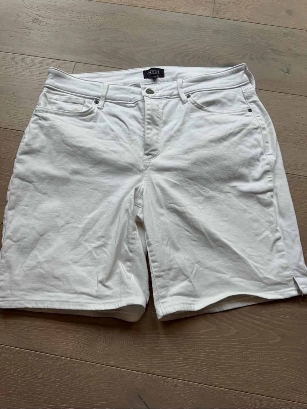 NYDJ White Stretch Jean Shorts - Classic Five-Pocket Style